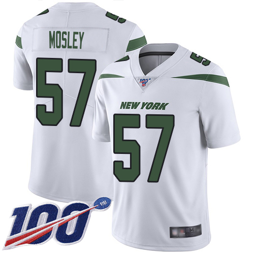New York Jets Limited White Youth C.J. Mosley Road Jersey NFL Football #57 100th Season Vapor Untouchable
